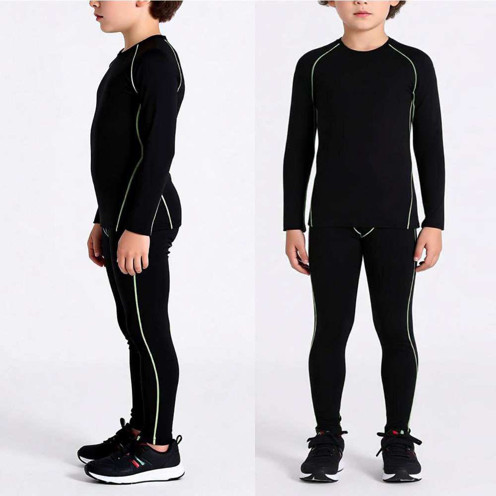 Long-Sleeved Warm Children's Sportswear Suit for Women, Velvet Quick-Drying Winter Training Basketball Base Tights for Men