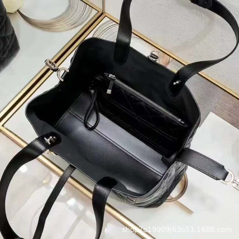 D家原厂皮Toujours手提真皮女包单肩腋下羊皮包菱格大容量托特bag|undefined