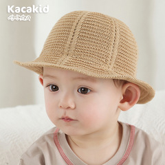 Wholesale Kacakid Summer Baby Hat Grass Hat Unisex Baby Formal Hat Sunshade Sun Protection Hat Round Top Grass Weaving Hat 2112