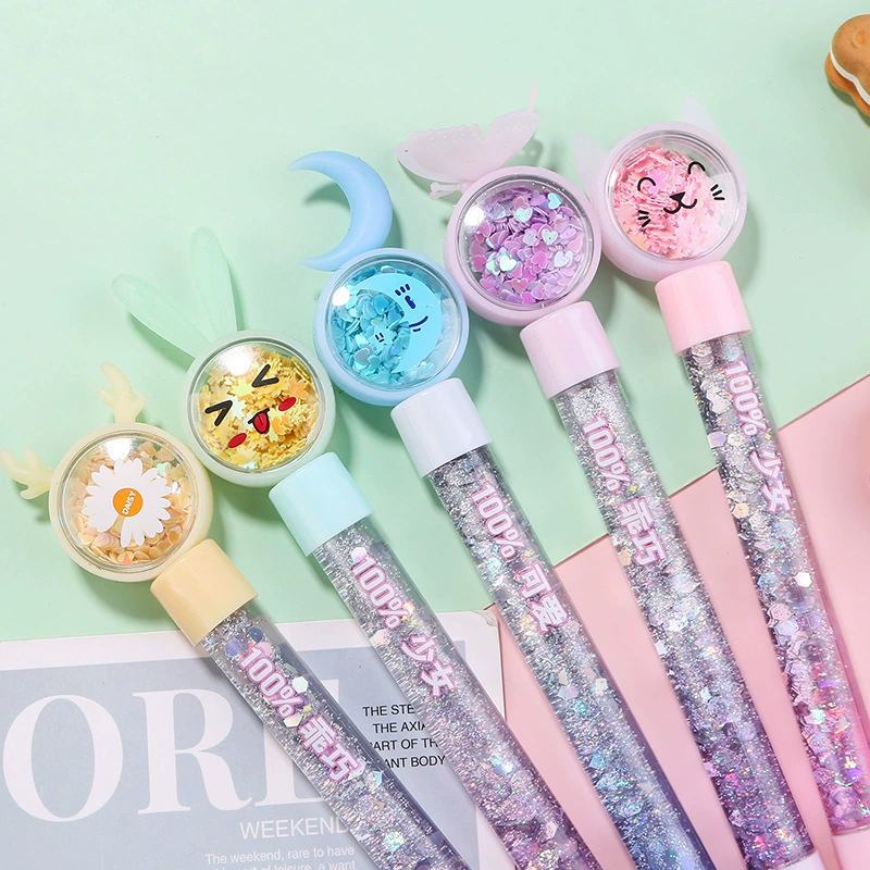 Cute rollerball pen for elementary school students, stationery, nail sequins