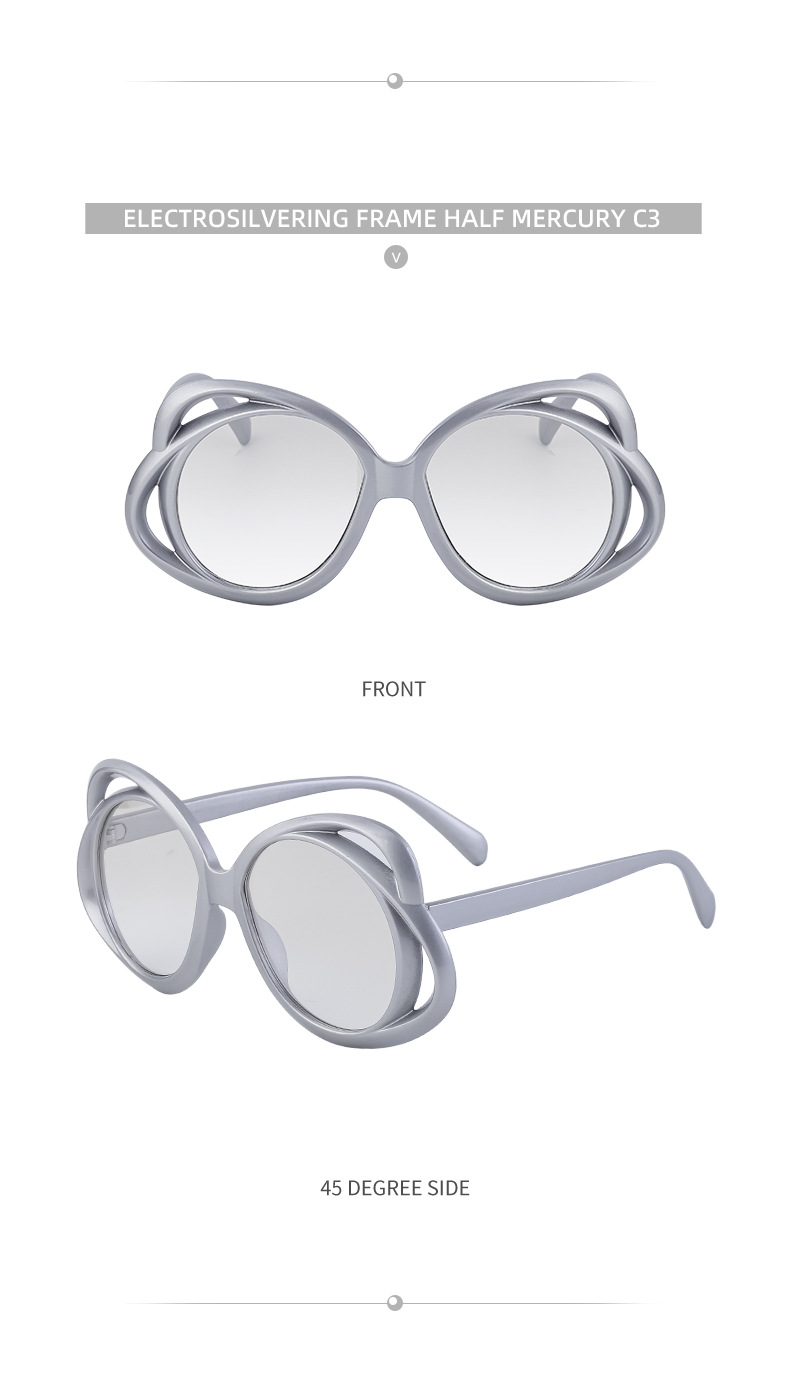 Oval Frame Sunglasses For Women Personalized Hollow Design_voghion.com