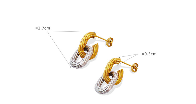 French Style Solid Color Titanium Steel Drop Earrings Plating Stainless Steel Earrings display picture 1