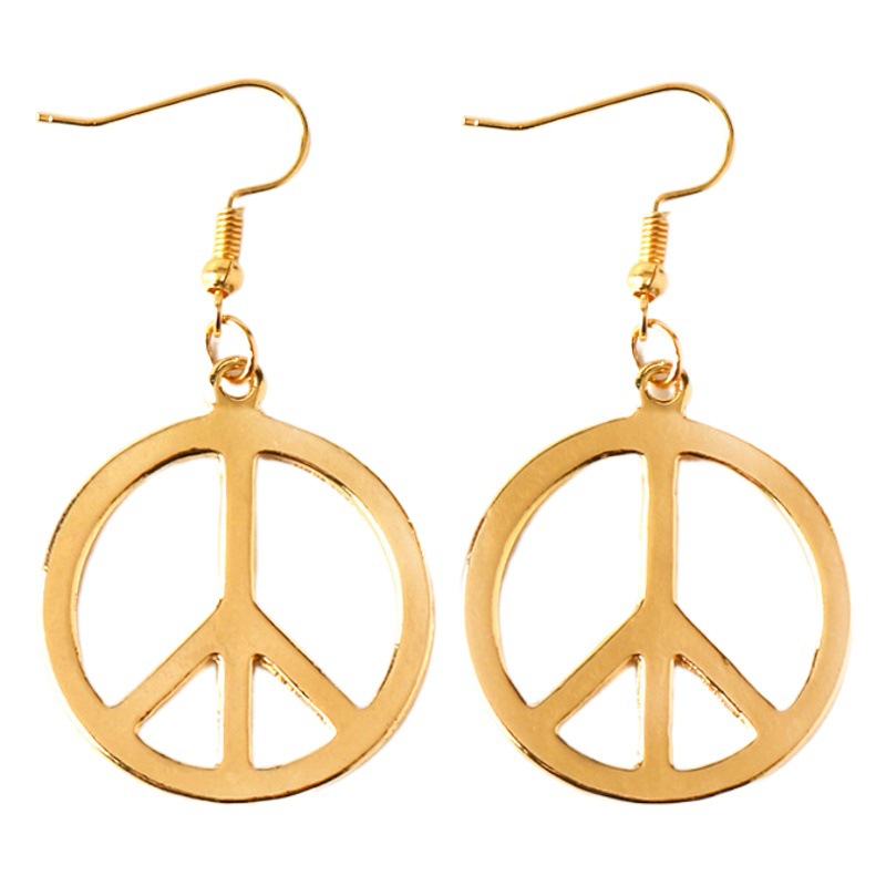 Comercio exterior europeo y americano nueva personalidad simple ronda paz signo pendientes collar moda retro anti-guerra símbolo traje