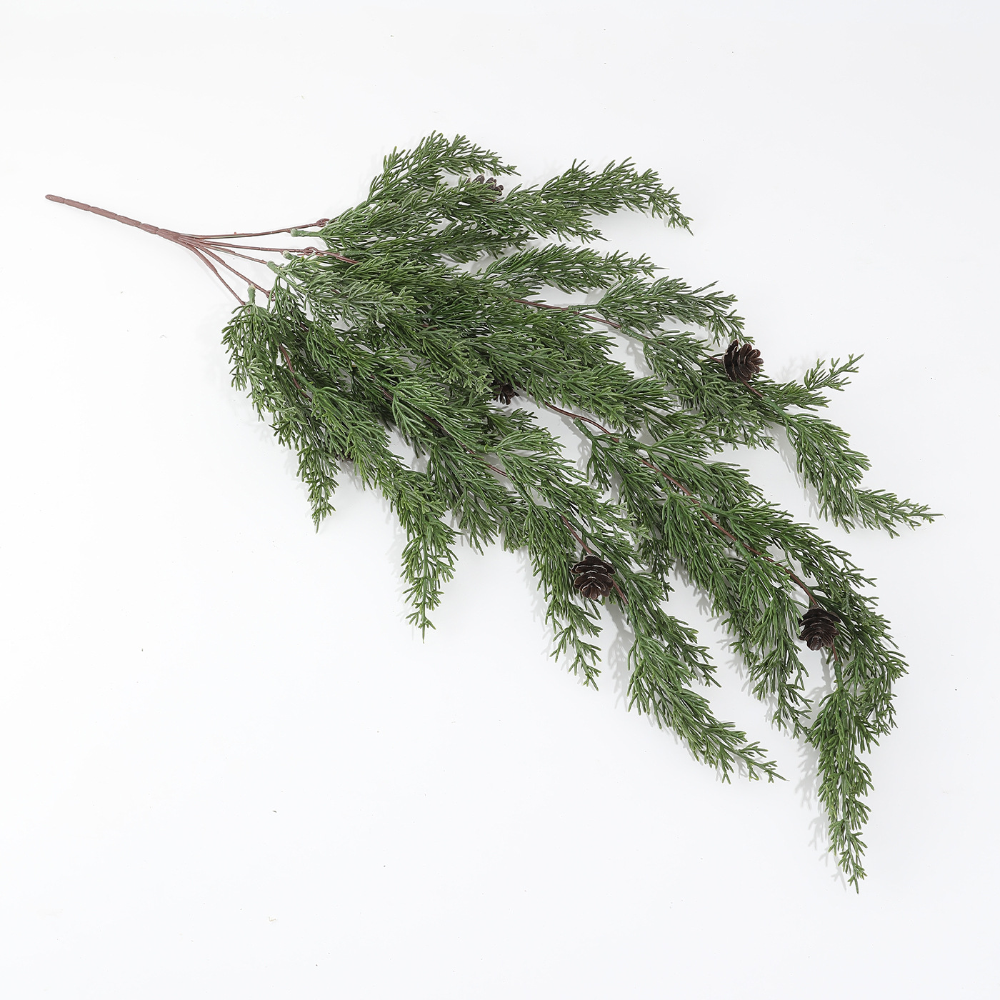 Simulación transfronteriza de Navidad PE pinho aguja ramas de árbol de Navidad guirnaldas de vinas decoración de pared del hogar colgar flores falsas