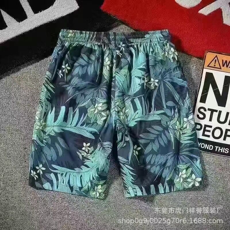 Summer cotton printing men's five-point...