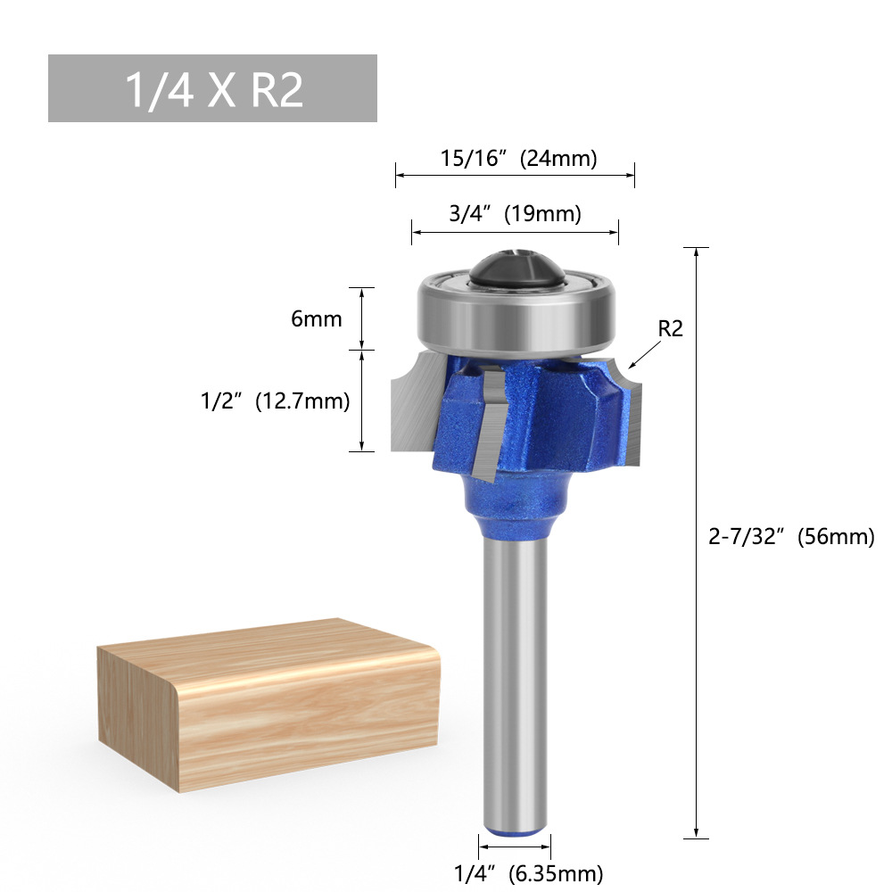 1/4 mango 8 mango 6 mango 4 diente cuatro dientes cuatro cuchilla cuchillo de ángulo redondo borde sellado arco recorte cuchillo carpintería R biselado cortador de borde invertido