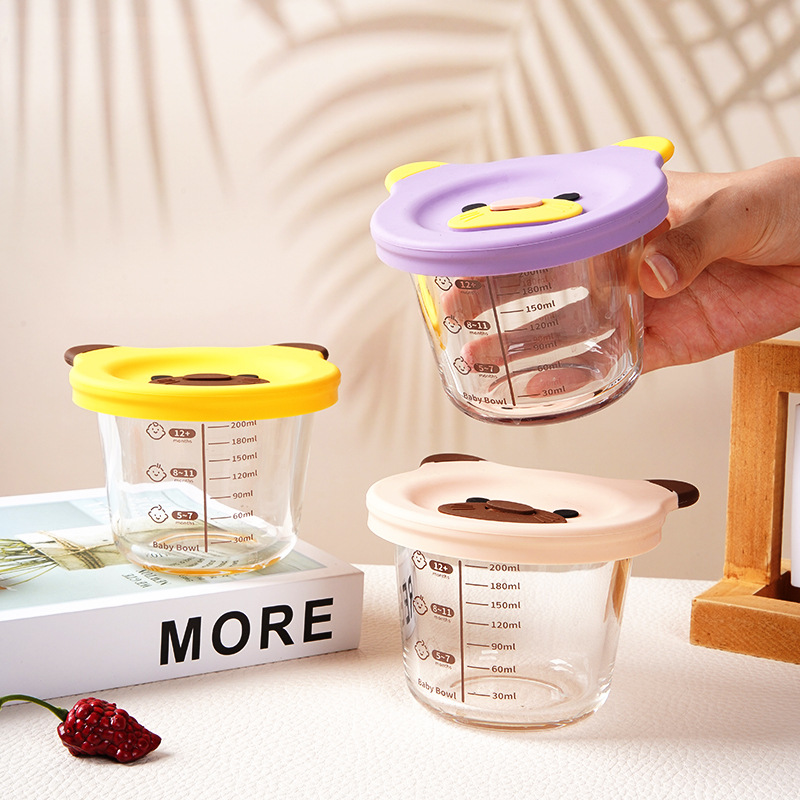 Caja de alimentos suplementarios para bebés sellada y fresca, caja de almacenamiento para bebés, cubierta de silicona de grado alimenticio