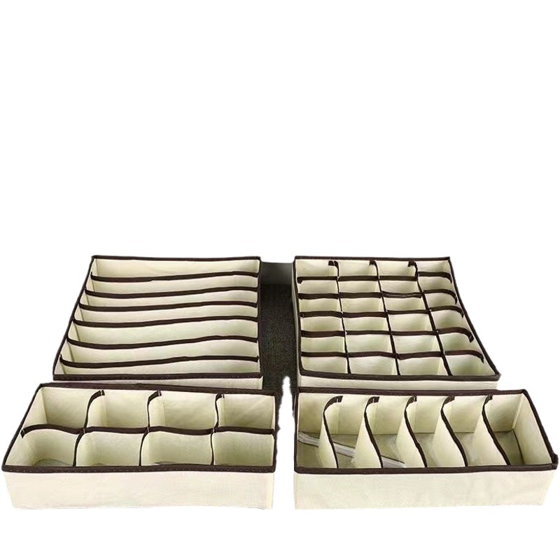 New 4-piece underwear underwear socks storage box drawer fabric underwear compartment wardrobe storage box