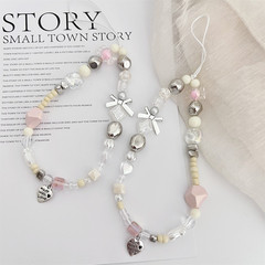 y2k甜酷少女手機掛繩少女粉櫻花ccd掛繩diy手機殼鏈條拍立得掛件