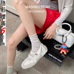 葡萄妈女鞋芭蕾风玛丽珍鞋运动休闲鞋百搭内增高6cm德训鞋子女