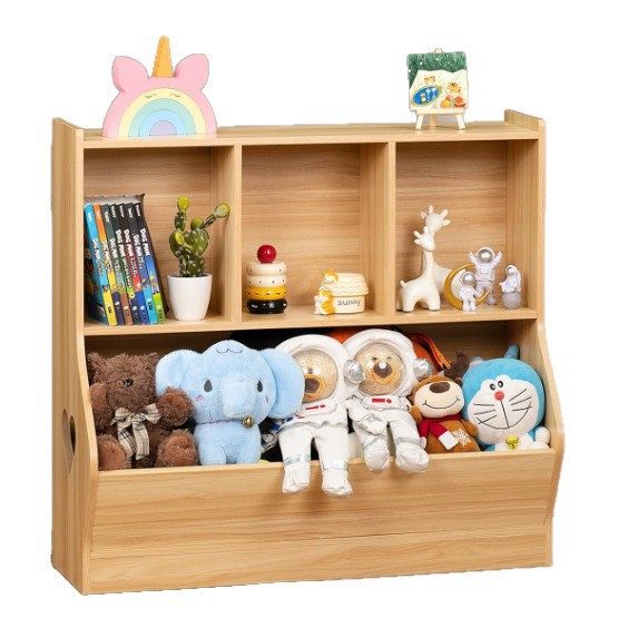 Wooden Children's Bookcase Bedroom Floor Standing Wooden Toy Storage Cabinet Baby Supplies Storage Cabinet Toddler Bookcase
