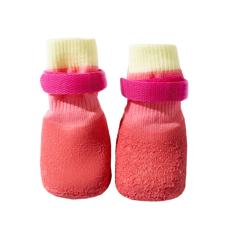 Dog color caramelo cuatro estaciones calcetines impermeables zapatos para perros antideslizantes resistentes al desgaste Teddy