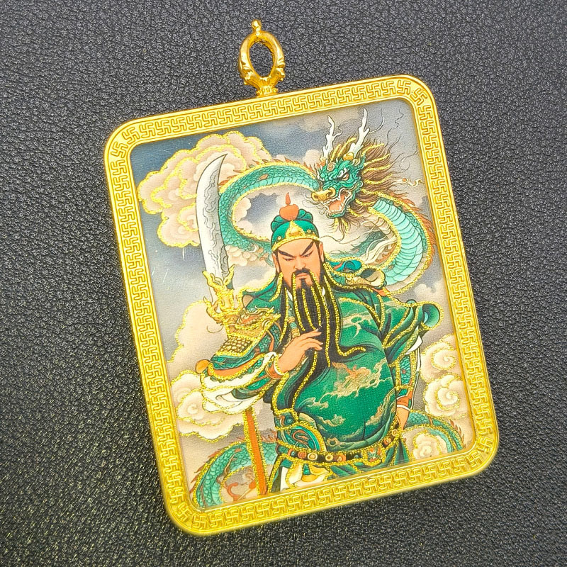 藏式唐卡吊坠手绘描金画芯扎基拉姆黄财神项链狐狸男女款挂件批发|undefined