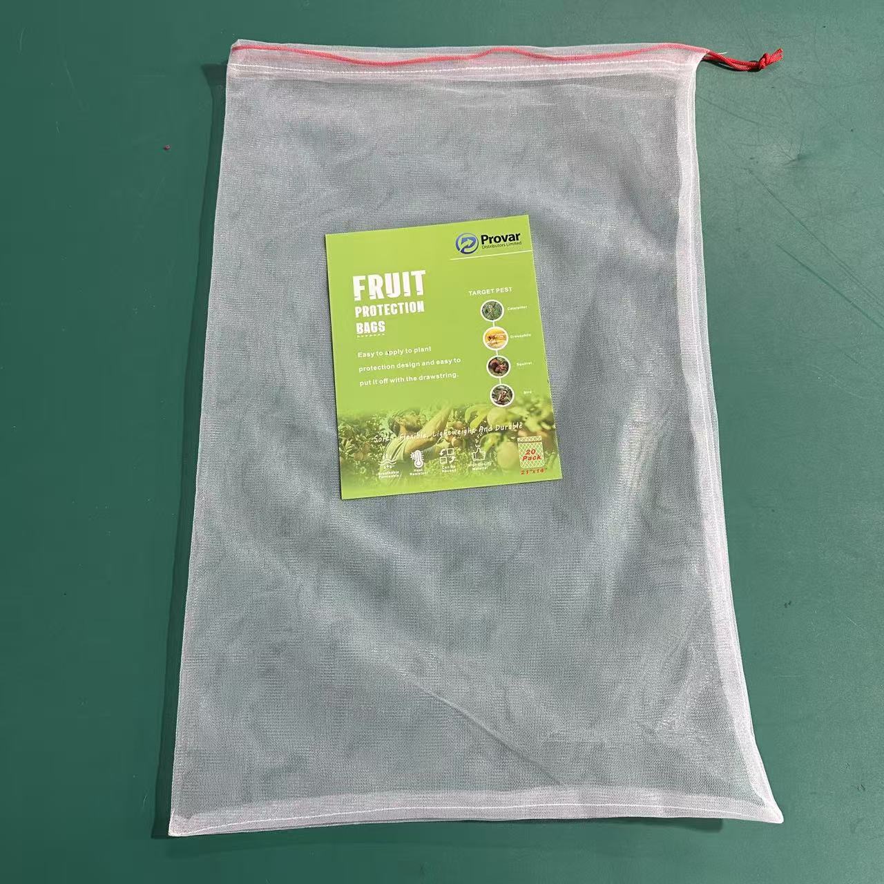 厂家批发瓜果防虫网纱袋草莓无花果葡萄水果套袋束口防虫网袋