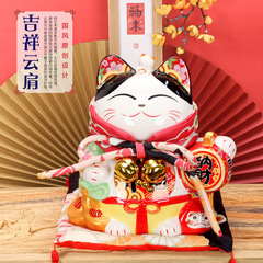 Lemiao original 13-inch ceramic lucky cat piggy bank living room shop craft gifts lucky cat ornaments wholesale