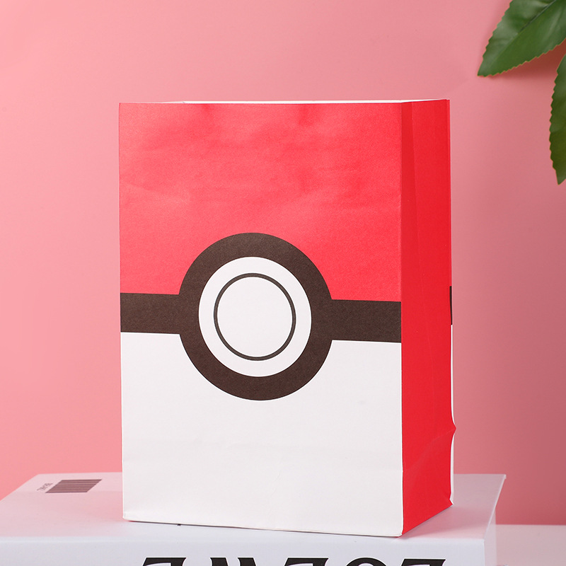 Nueva moda bolsa de regalo ins simple caramelo de dibujos animados fiesta plana pastel de bolsillo para hornear bolsa de papel de envasado de alimentos