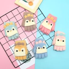 男の子と女の子用の子供用手袋、冬用暖かいハーフフィンガーフリップカバー、ベルベットと厚みのある子供用凍結防止フィンガーカバー