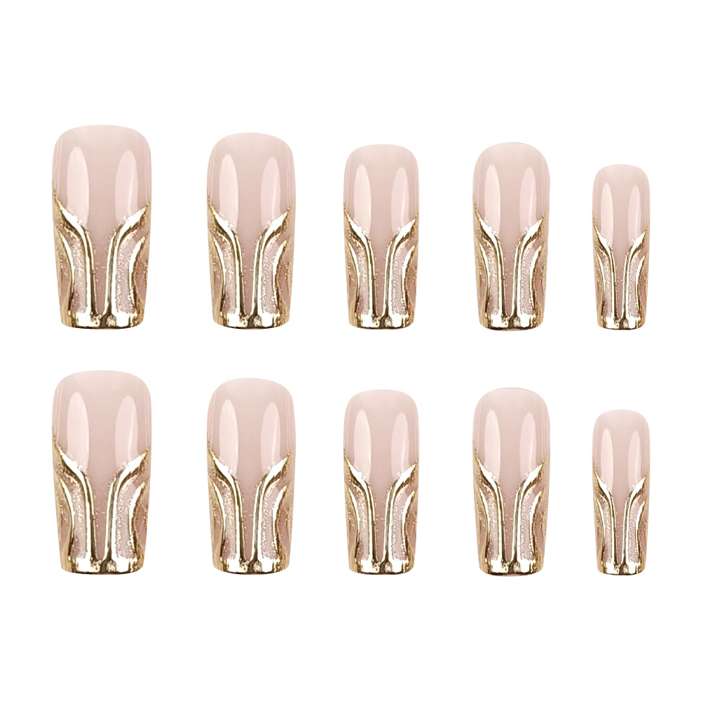 3D estereoscópico LIP línea dorada para usar uñas, chicas calientes desnudas, polvo de uñas blanqueadoras, 24 piezas de manicuría directa transfronteriza.