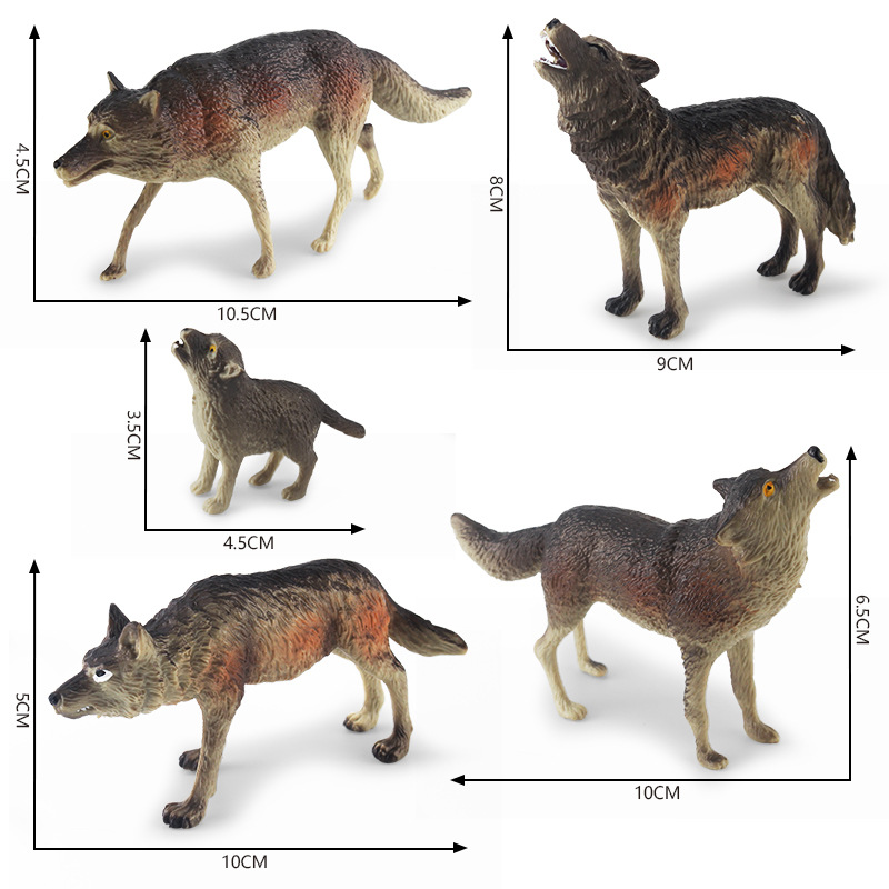 Simulación transfronteriza bosque animal modelo de lobo cognición educativa para niños Lobo niño rugiendo Lobo presa Lobo decoración juguete