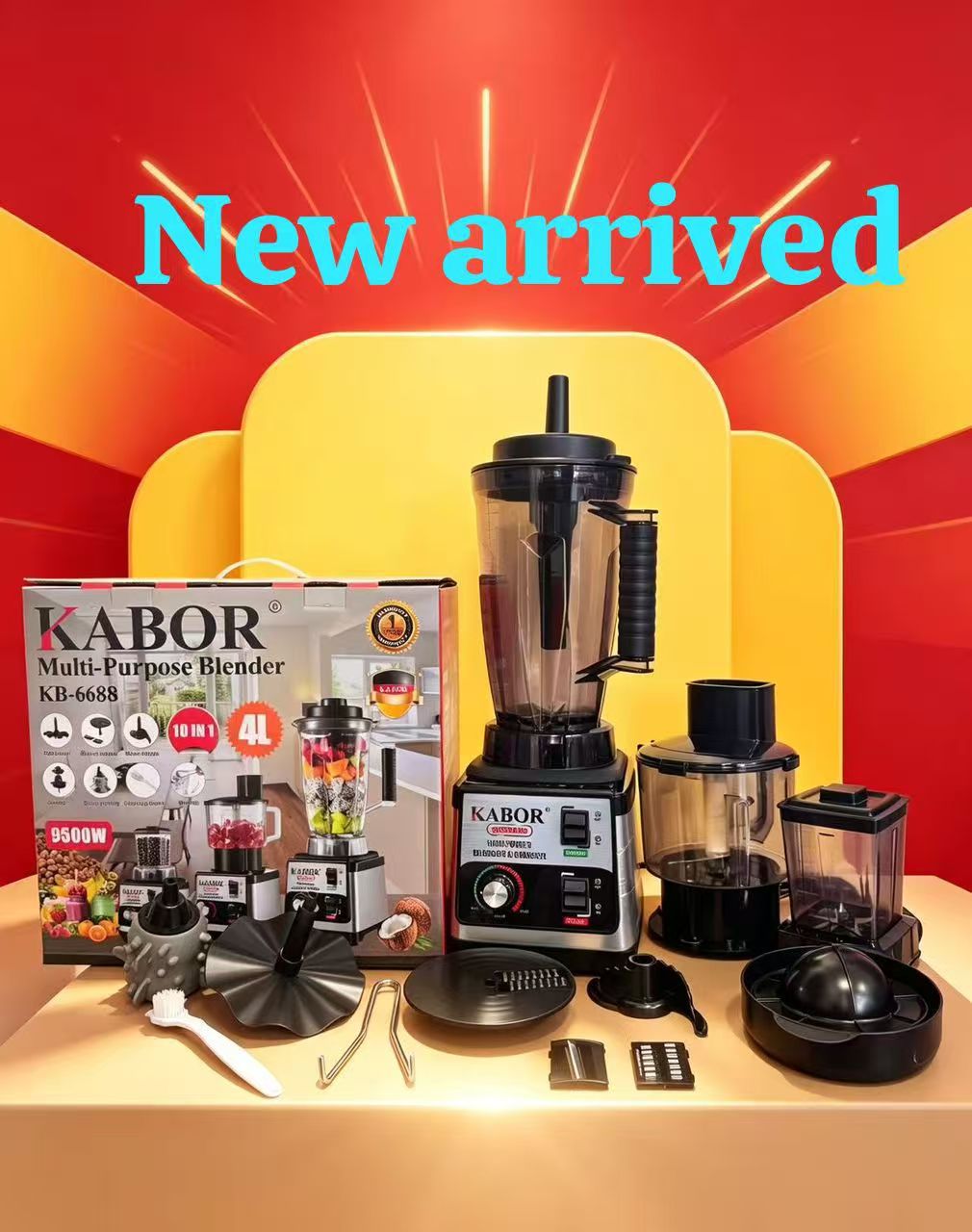 10 in 1 Blender 9530 Motor Multifunktionale Edelstahl Hochleistungsmixmaschine mit großem Fassungsvermögen Rührmaschine Export
