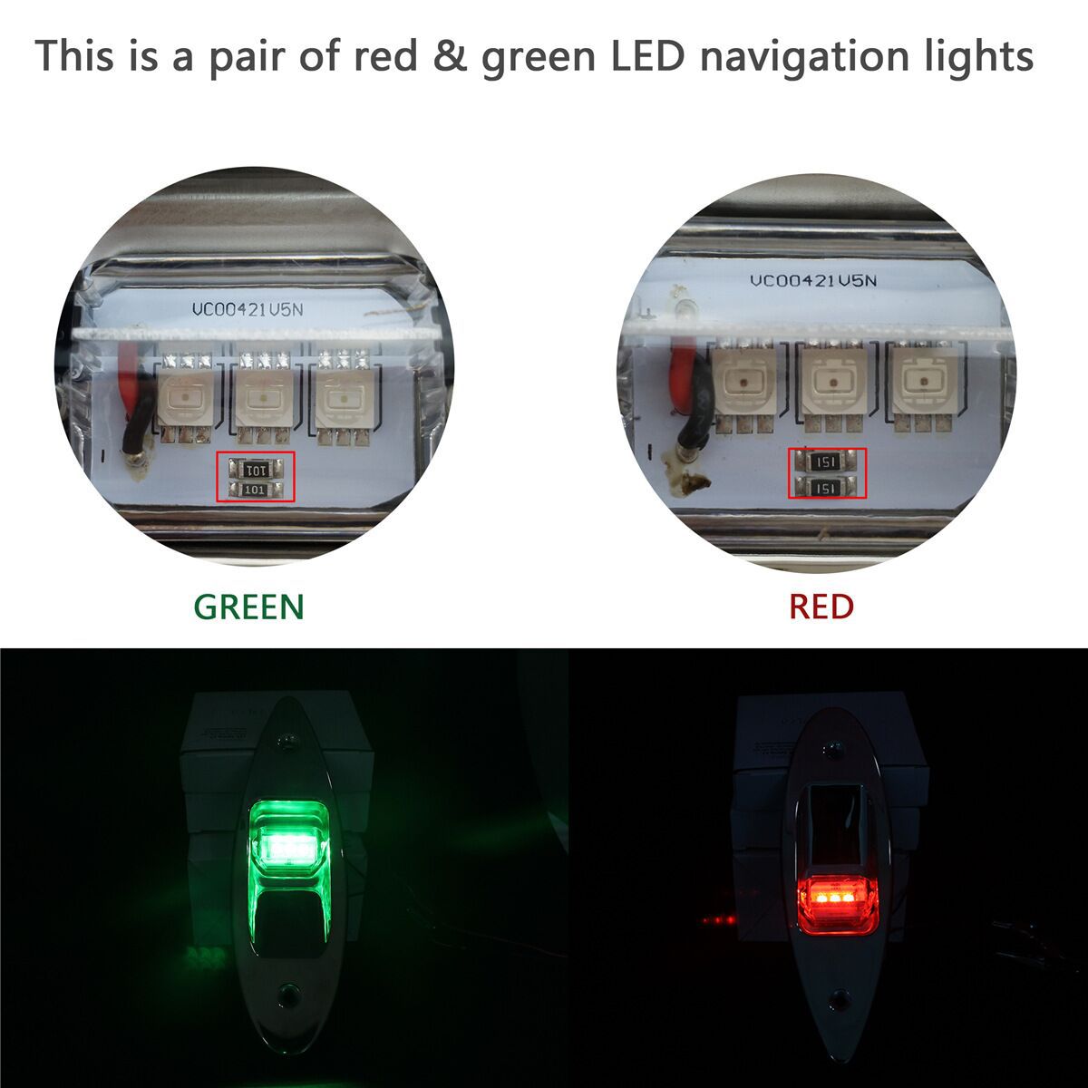 航行灯批发海洋船LED航行灯 红绿LED指示灯船用灯游艇灯12V通用-阿里巴巴