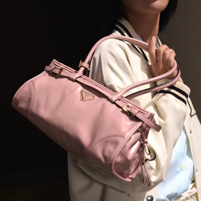2024P家LuxSoft法棍包长柄复古百搭油皮手提斜挎托特包大容量女包|undefined