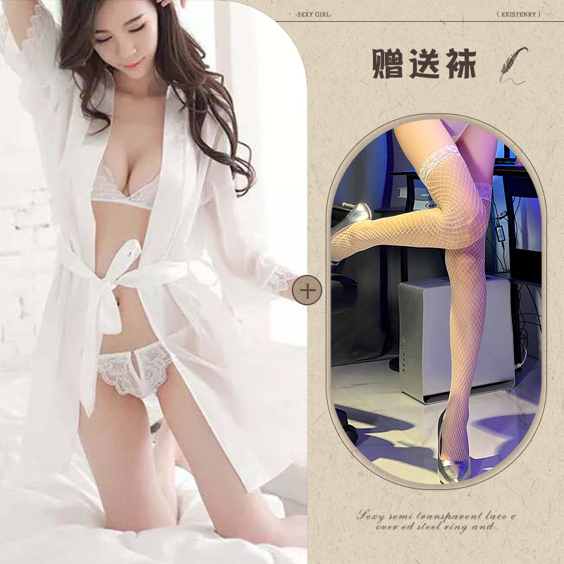 흰색 + 속옷 + 흰색 망사 스타킹
