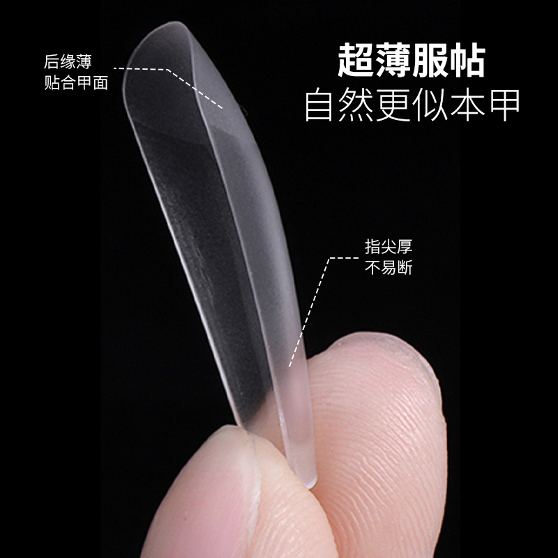 Uñas postizas esmeriladas de 100 unidades - Caja de ampollas, sin costuras, sin necesidad de pulir