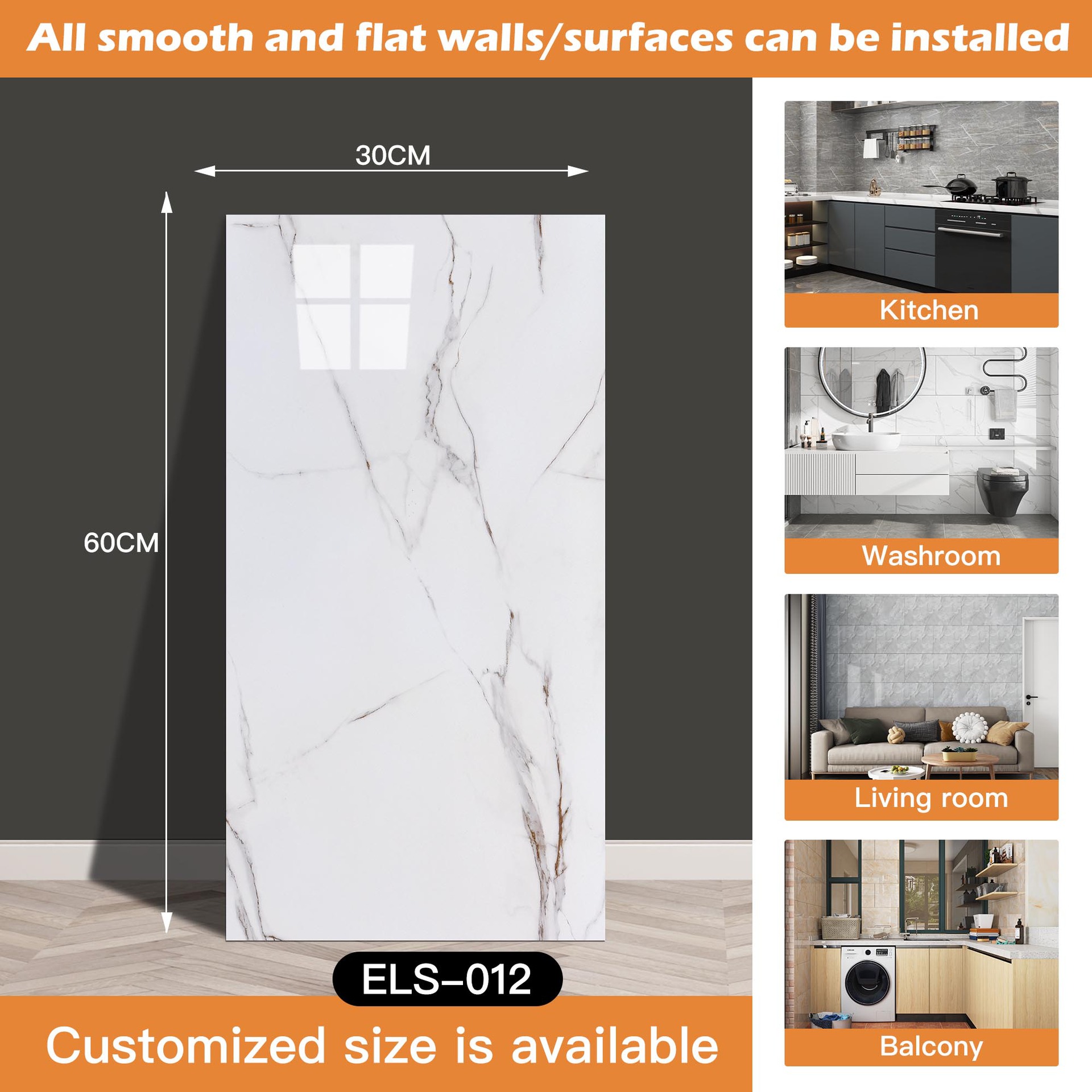 Azulejo de imitación transfronterizo pegatinas de pared papel tapiz autoadhesivo impermeable y a prueba de humedad pegatinas de mármol de baño papel tapiz de pared de fondo restaurado