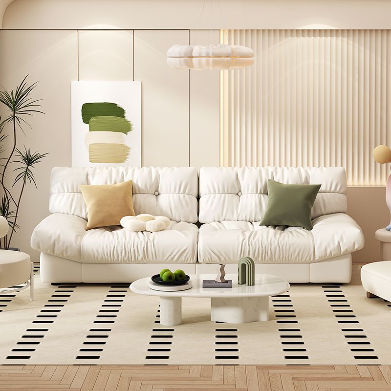 奶油风云朵沙发小户型简约现代布艺沙发家用客厅直排轻奢落地沙发