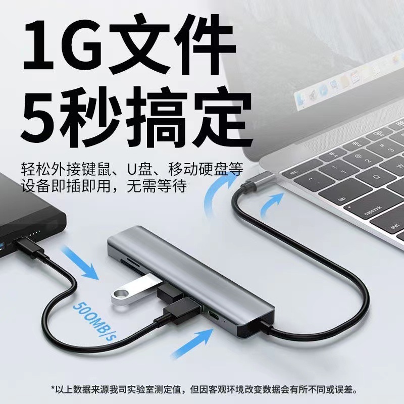 Tipo-c siete en uno muelle de expansión HDMI pantalla de proyección USB hub3.0 multi-función divisor Hub estación de acoplamiento