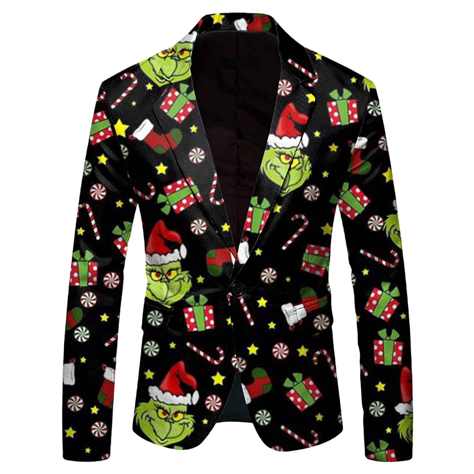 Comercio exterior europeo y americano nuevo estilo 2024 nueva moda casual letras navideñas chaqueta de traje para hombre WL008