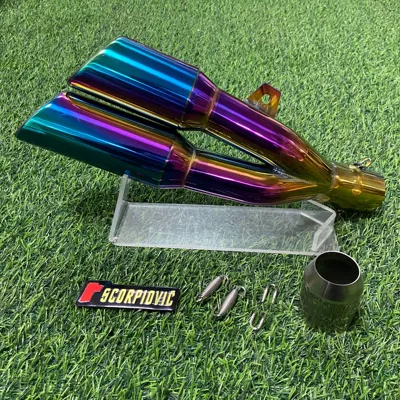Motorcycle exhaust pipe imitation race street race - thunder-double-out-full-color