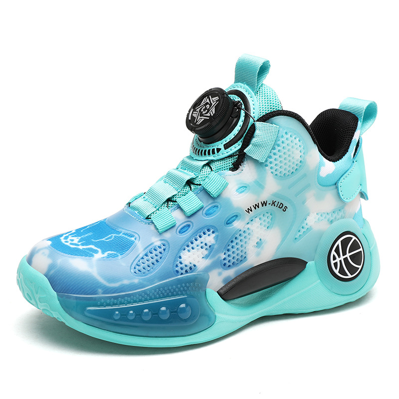 Basketball Shoes For Boys With Rotating Buckle And Nightlight_voghion.com