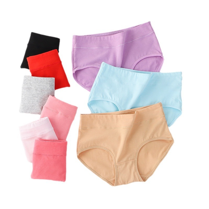 Factory Direct mid-waist underwear women's 95 cotton middle-aged mom sexy seamless skin-friendly solid color women's briefs