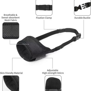 Dog Muzzle Adjustable Breathable Mesh Dog Pet Supplies Muzzle Cotton Dog Muzzle Anti-Bite and Anti-Accidental Eating Amazon