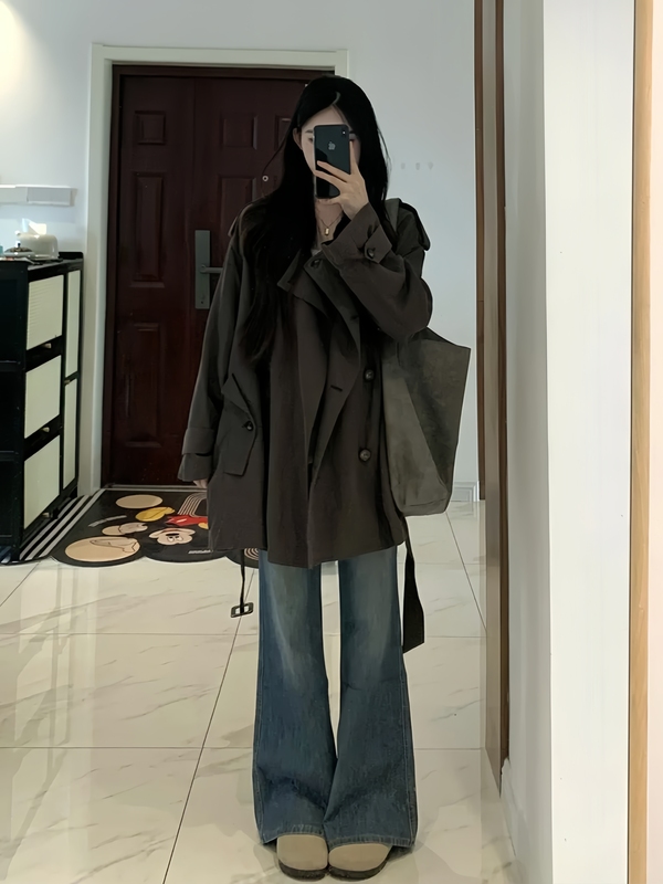 短款宽松风衣外套女2025春秋季新款小个子巨好看薄款韩版韩系休闲|undefined