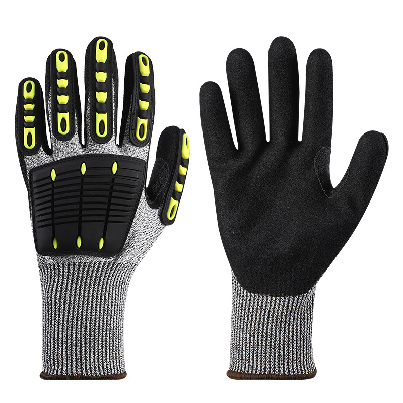 Guantes anticolisión y anticortes de cinco grados HPPE anti-corte, anti-racabo, anti-punchado, anti-choque, anti-impacto, anti-cortes