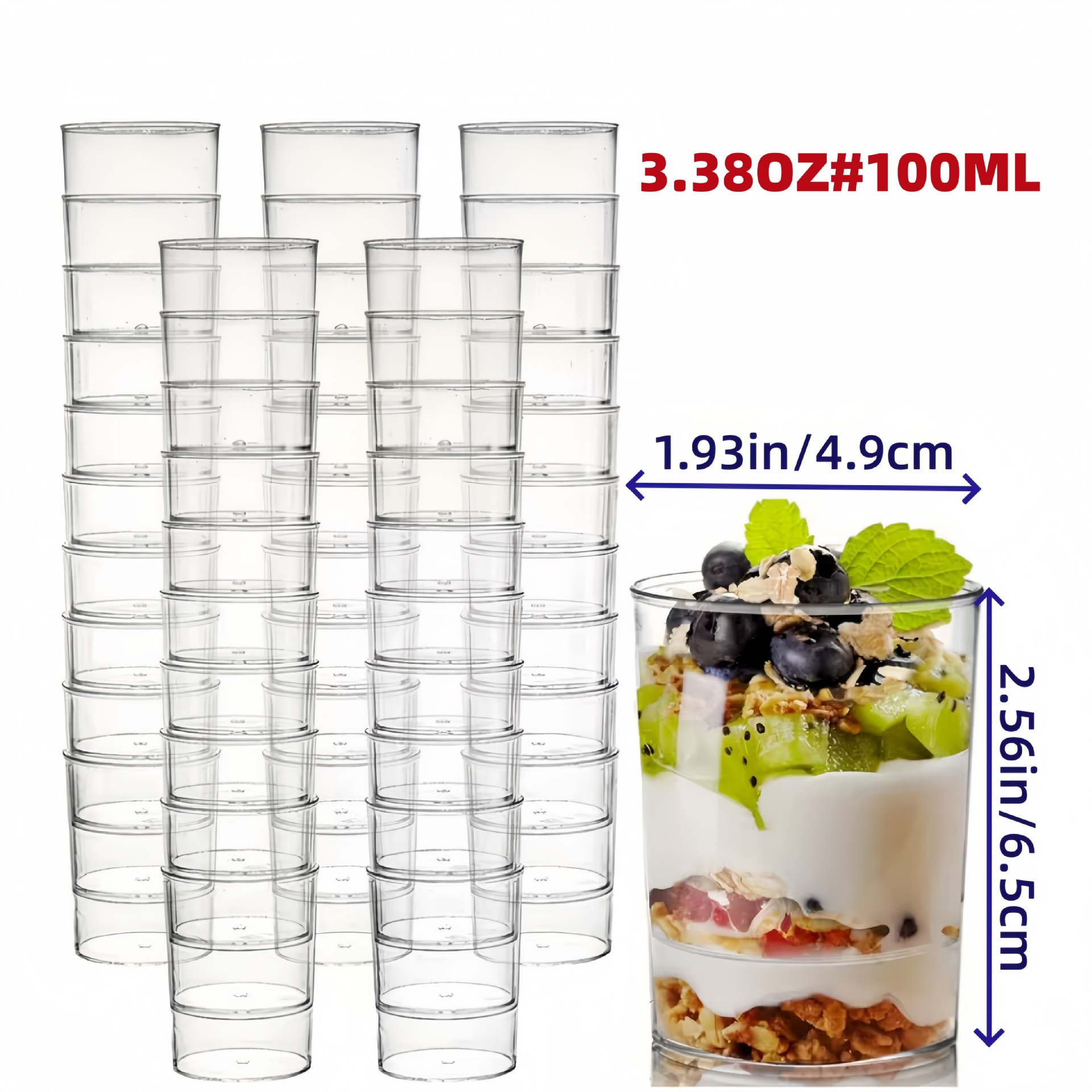 Vaso Desechable de Plástico para Mousse de Plástico PS Desechable para Postres y Repostería image 65