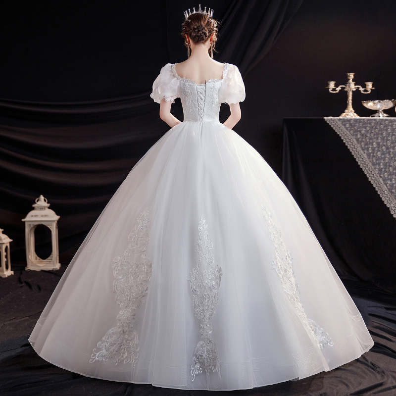 Floor-Length Bride New With Train Simple Elegant Princess Style French Light Main Maternity Petite 2025 Wedding Dress_voghion.com