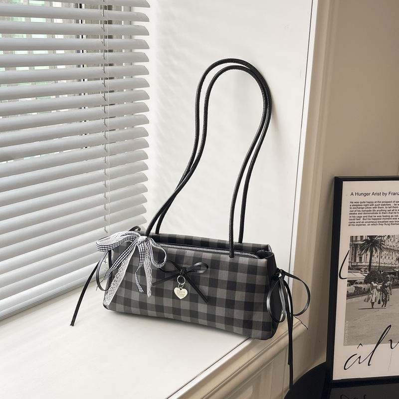 Trendy Plaid Stylish Niche Women's Bag 2026 Summer New Fashion Casual Textured Shoulder Underarm Bag Wholesale