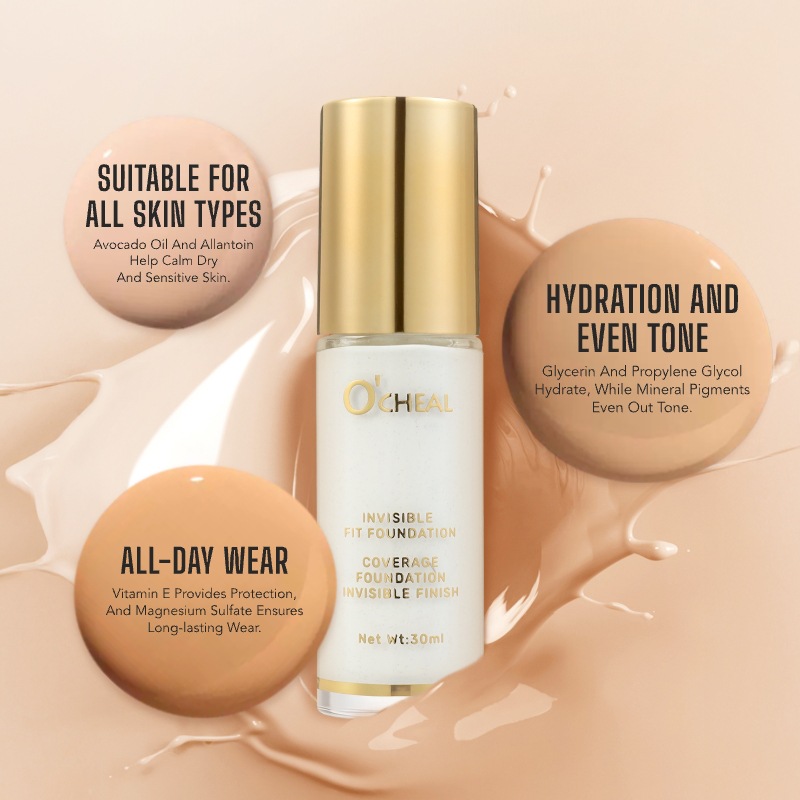 Comercio exterior concelador base líquido humectante natural sin quitar el maquillaje multi-color de la piel pasta de base de maquillaje invisible en stock