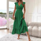 in stock 2025 Europe and the United States cross-border Amazon new women's long summer short sleeve dress independent station
