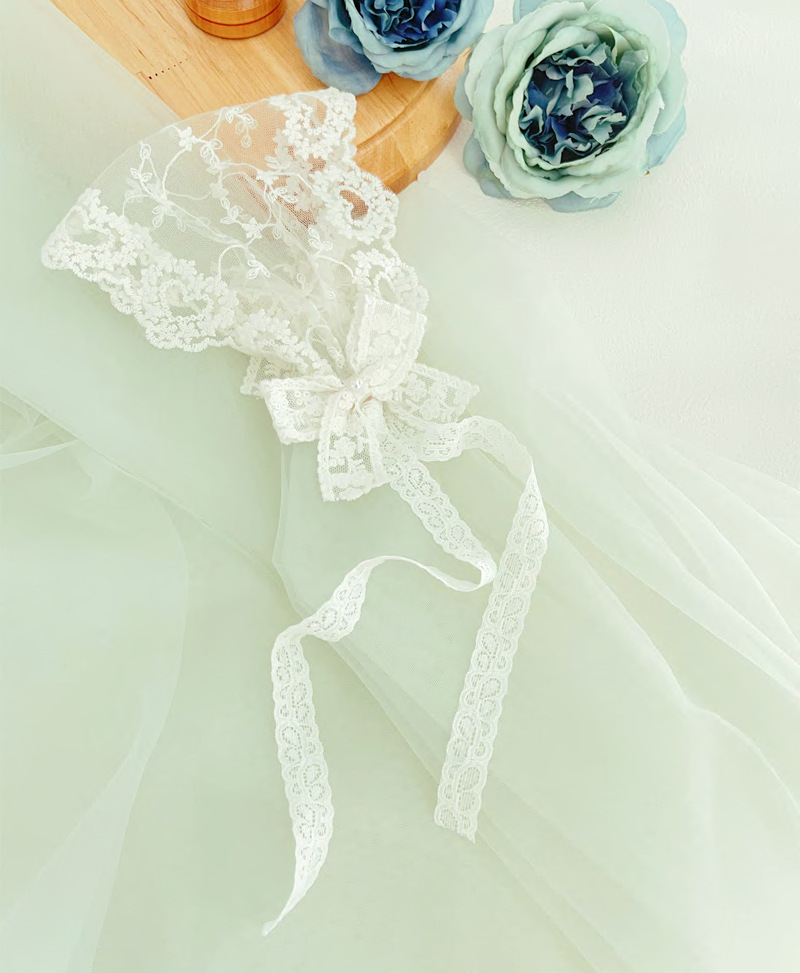 30g Weight Hair Band Hair Accessories Type 1 Piece Quantity Shopping Occasion Lace Material Princess Solid Color Bow Knot Lace Net Yarn Hair Band