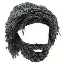 W 38517 Creative Knit Hat with Beard ����ë��ñ�� �羳����