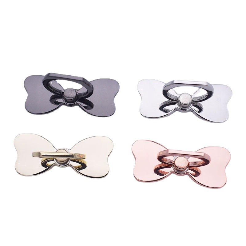 Supporto da tavolo per telefono da donna con nodo a farfalla in metallo a 360°_voghion.com