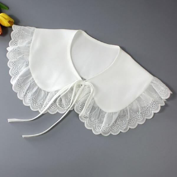 Versatile Shawl Collar Embroidered Sweater Shirt Water-Soluble Fake Collar Korean Style Lace Shawl Versatile Shawl Collar Embroidered Sweater Shirt Water-Soluble Fake Collar Korean Style Lace Shawl