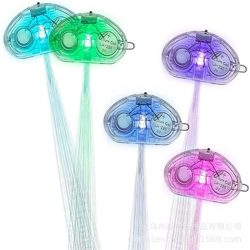 Colorido luminoso mariposa trenza LED luminoso trenza flash trenza colorido falso pelo luz bar fuentes del partido