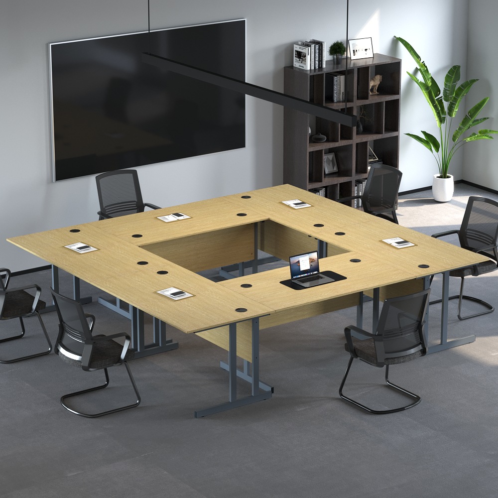Mesa de personal de la empresa una sola persona 4 personal estación de trabajo financieros tablero de muebles transfronterizos mesa de computadora de protección ambiental mesa de conferencias