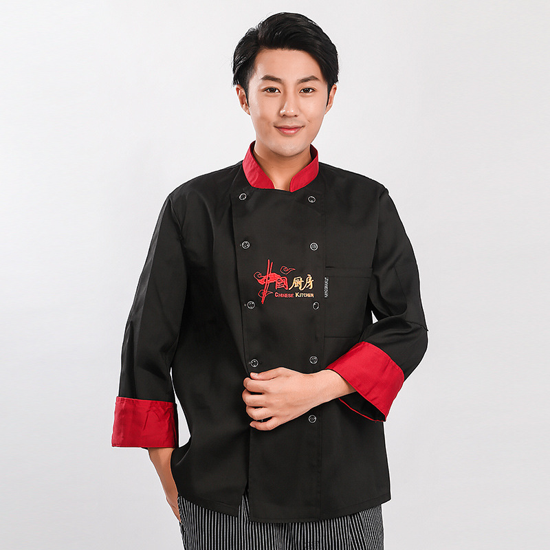 Chef ropa de trabajo manga larga Otoño e Invierno traje de los hombres restaurante trasero ropa de cocina más tamaño comedor cantina chef ropa manga corta